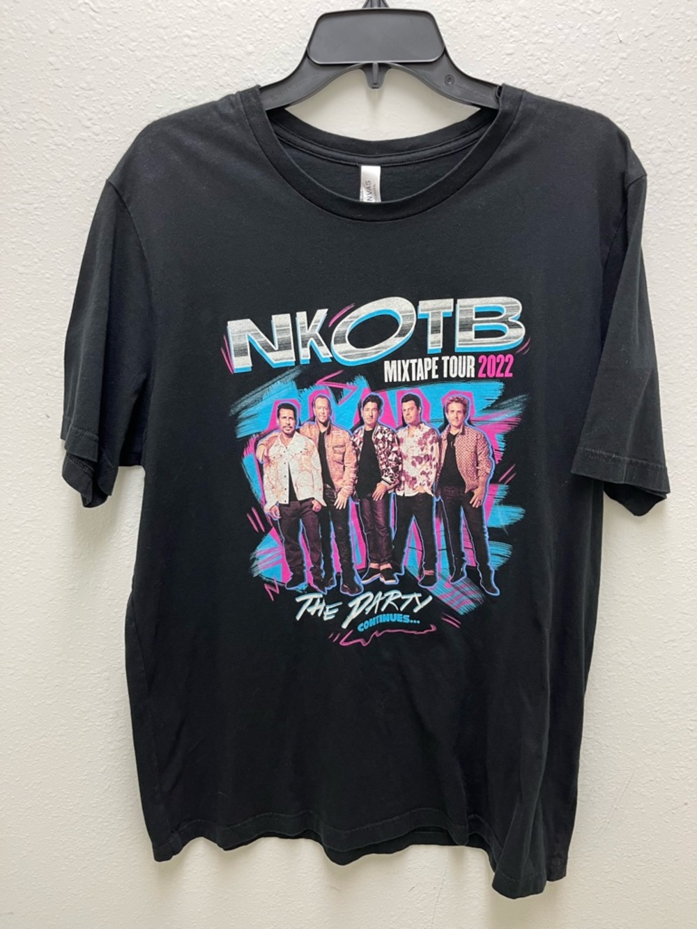 New Kids On The Block Mixtape Tour 2022 Graphic Black Crew Neck T-Shirt Size XL